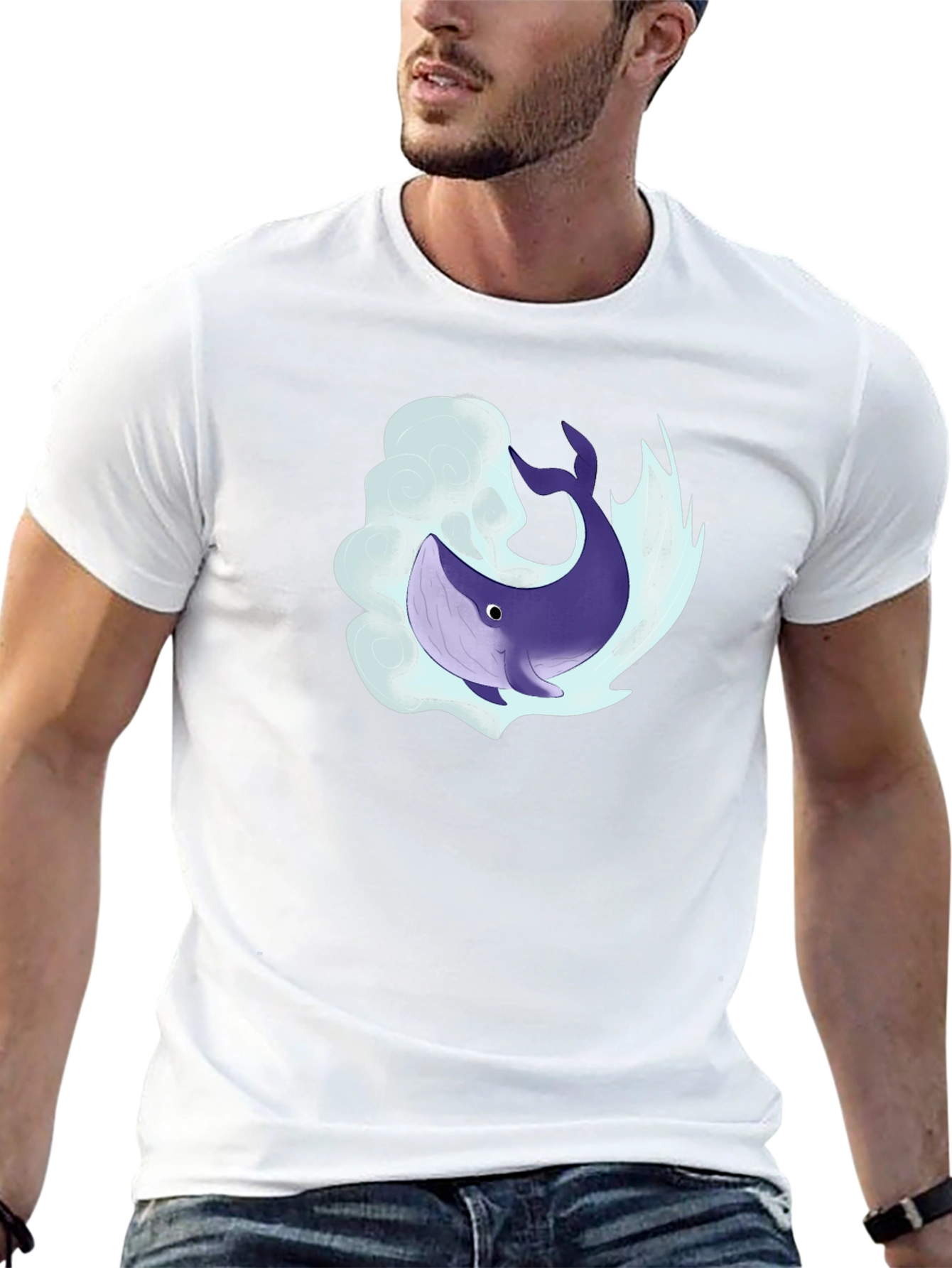 Whale Graphic Black T-Shirt - Unique Design