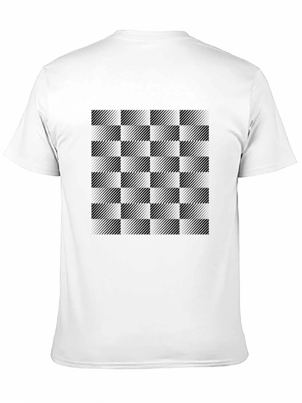 Black Checkered Graphic Tee - Stylish & Modern