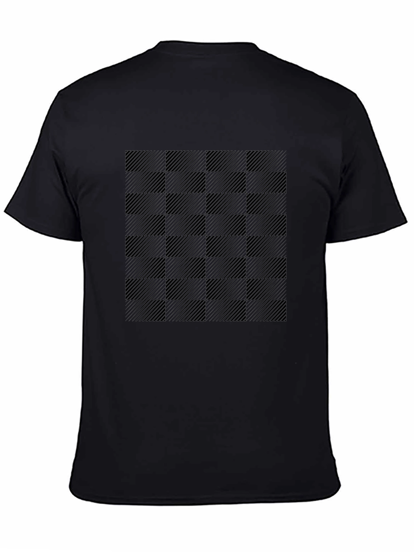 Black Checkered Graphic Tee - Stylish & Modern