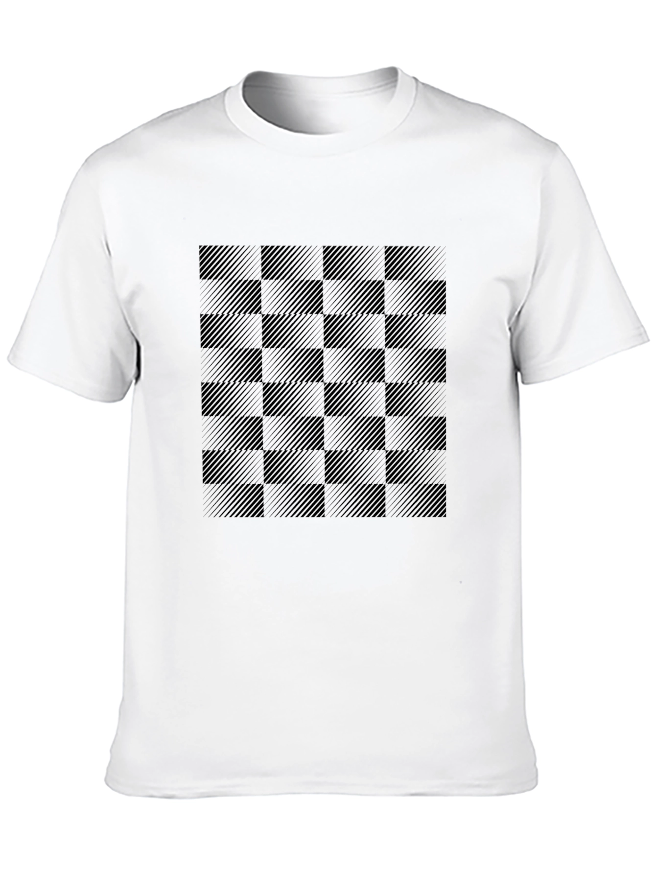 Black Checkered Graphic Tee - Stylish & Modern