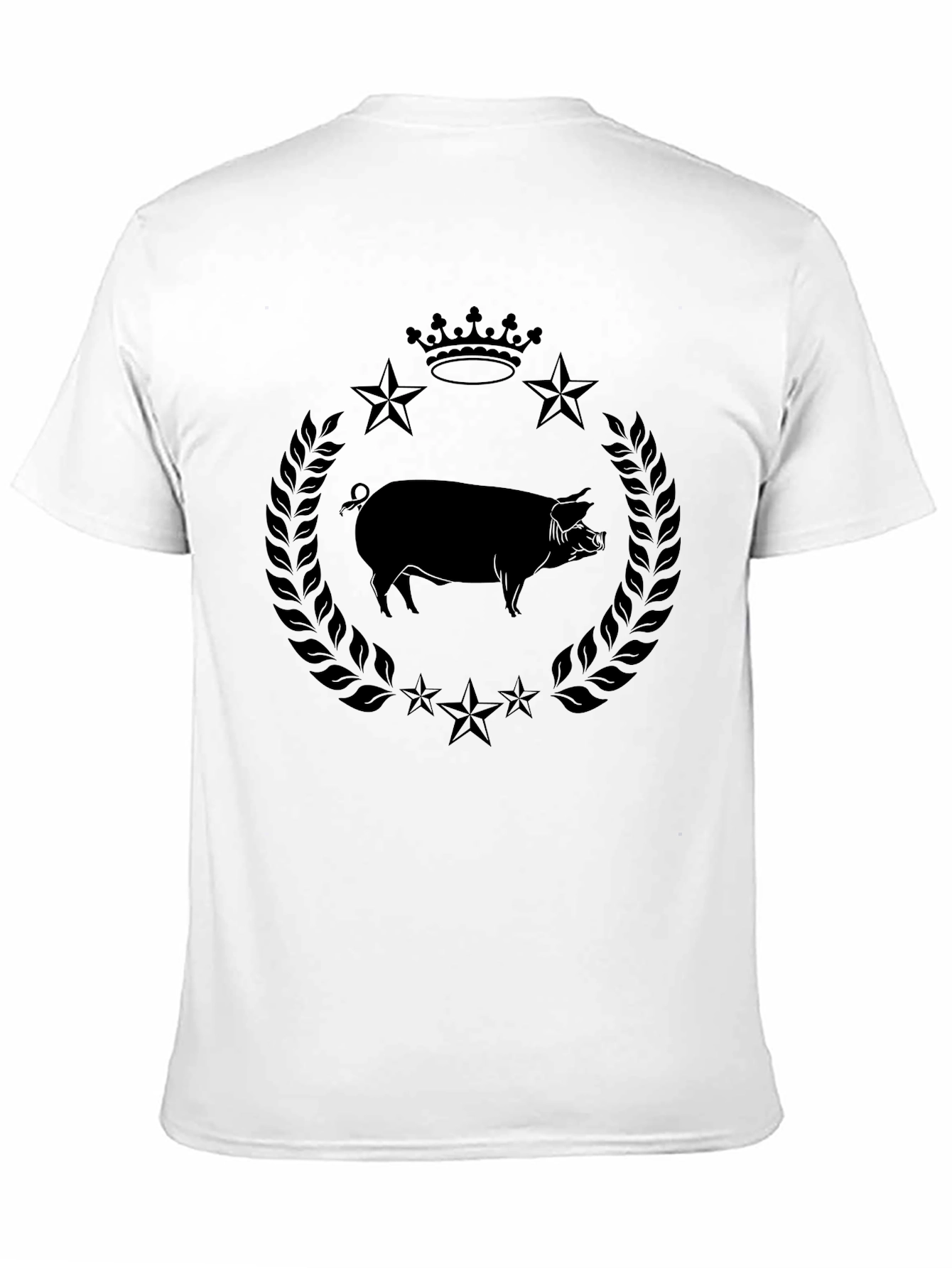 Pig Crown Star Graphic Tee - Stylish Mens Black T-Shirt