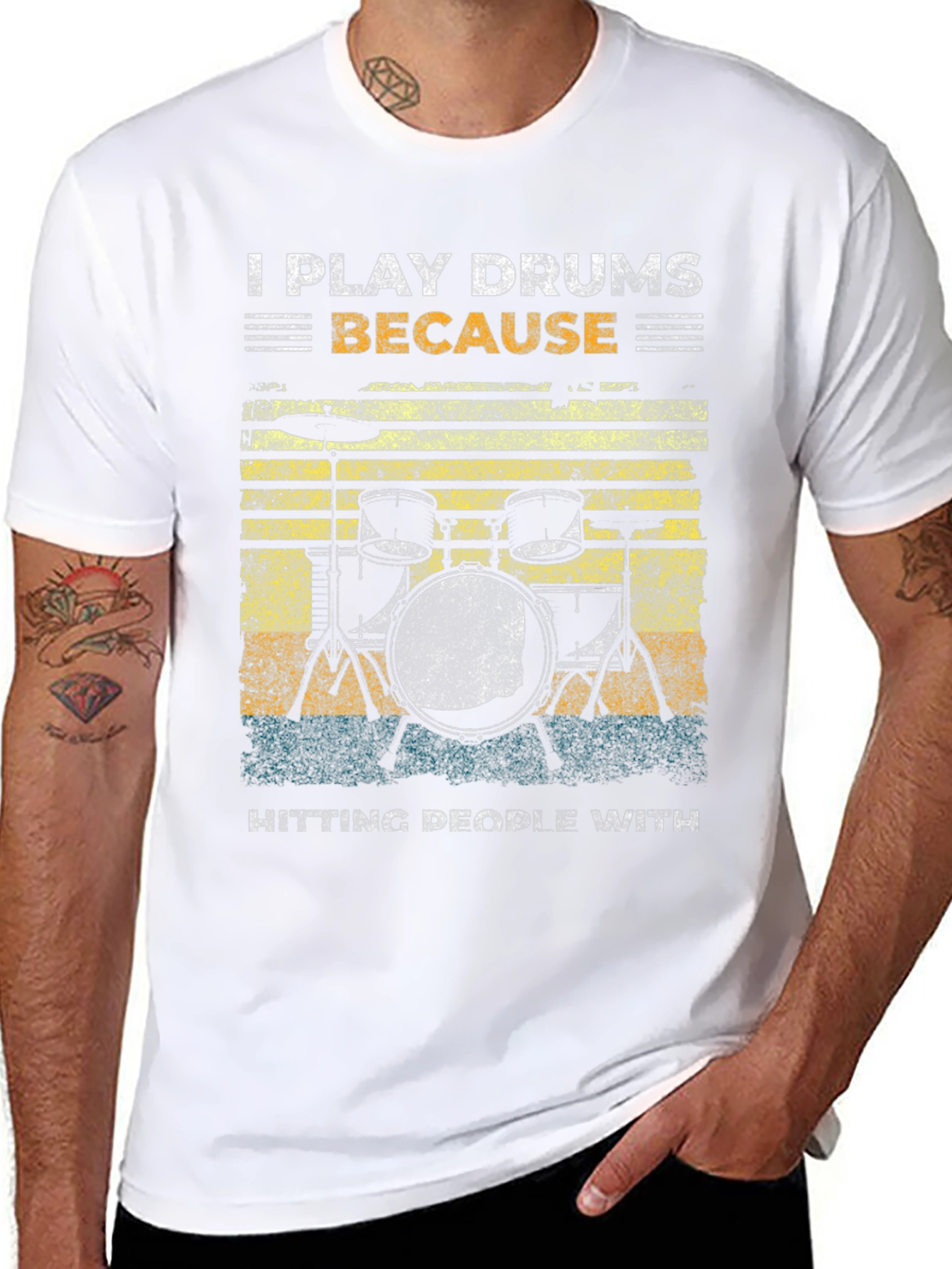 I Play Drums Because Hitting People T-Shirt
