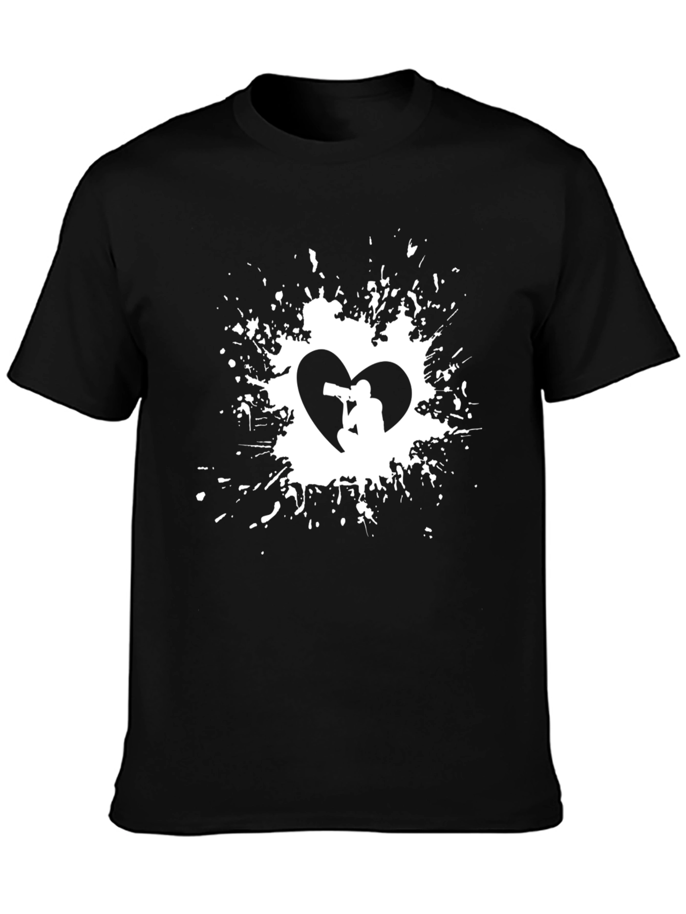 Photographer Heart T-Shirt - Black Graphic Tee