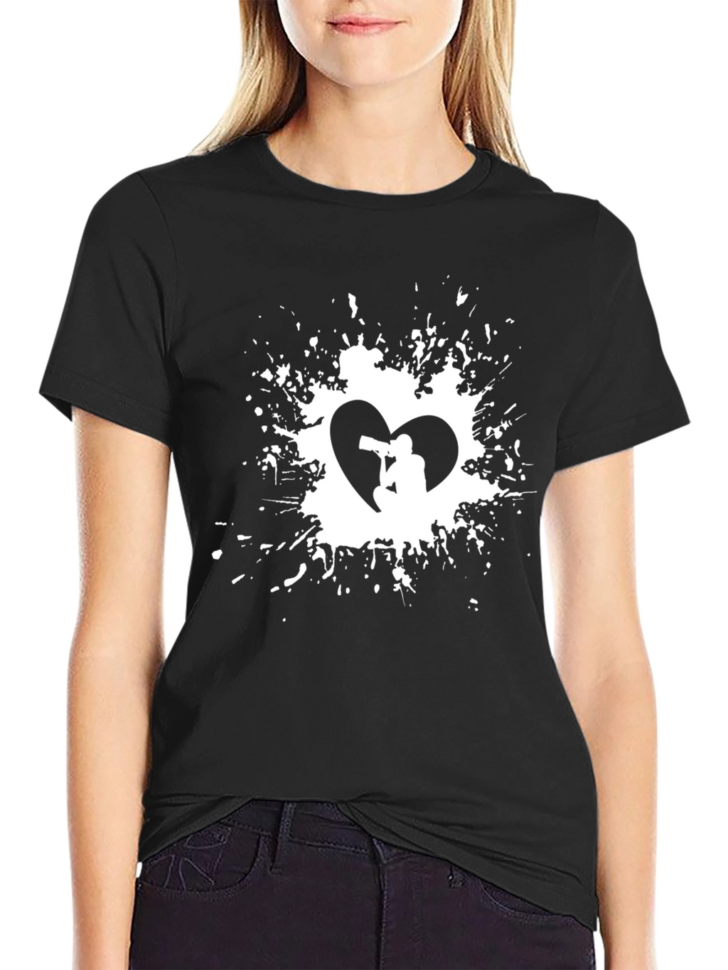 Photographer Heart T-Shirt - Black Graphic Tee