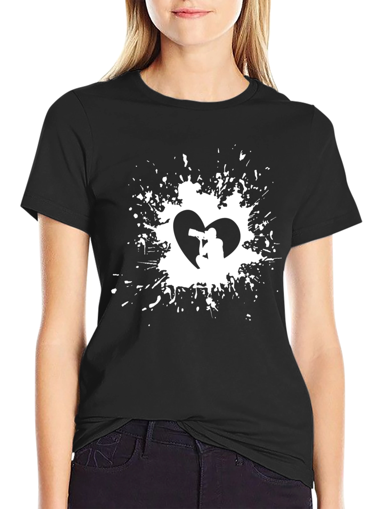 Photographer Heart T-Shirt - Black Graphic Tee