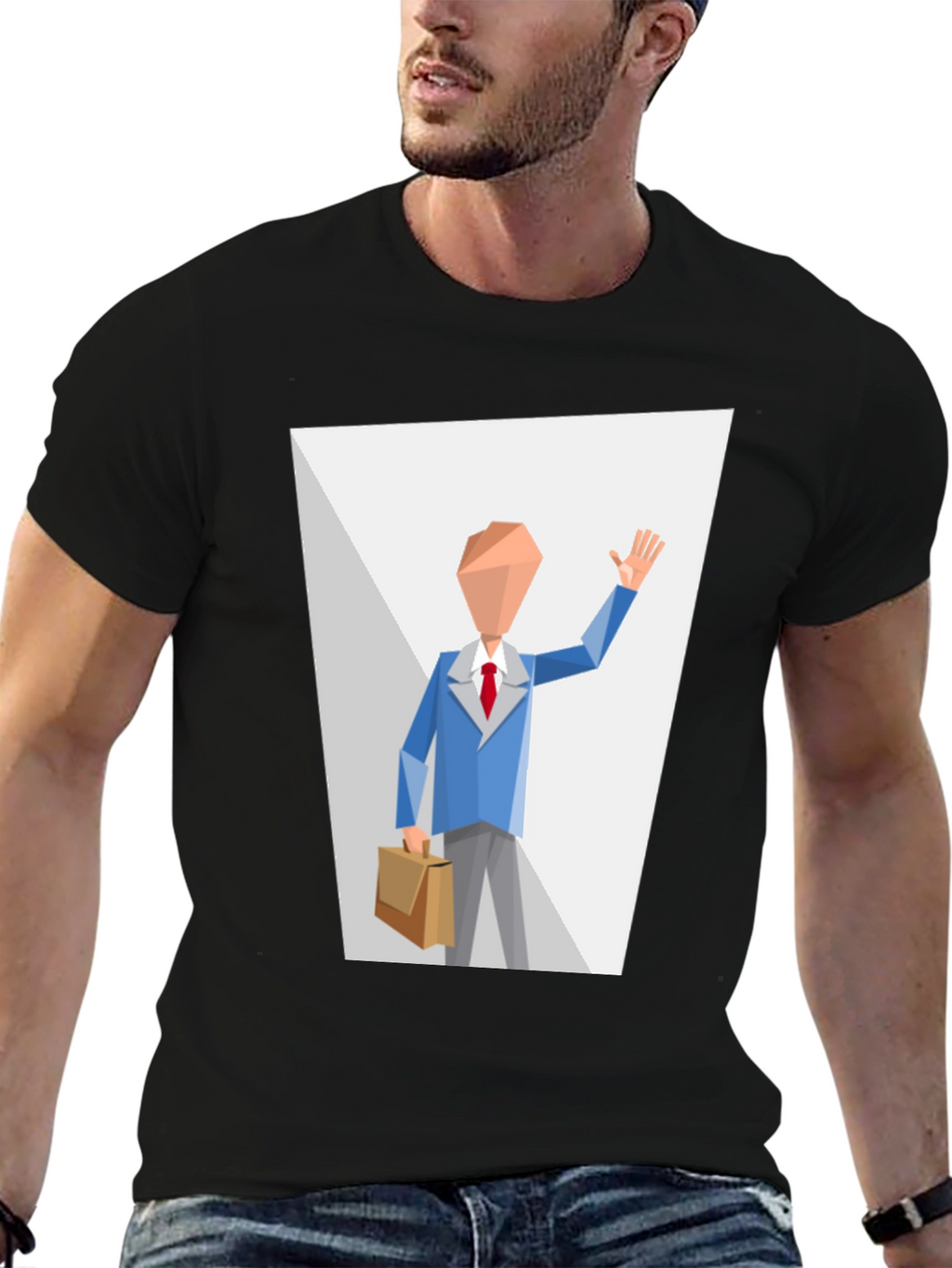 Abstract Man in Suit Graphic T-Shirt