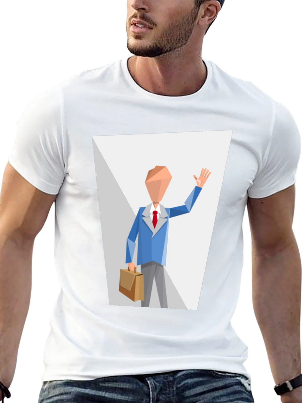 Abstract Man in Suit Graphic T-Shirt