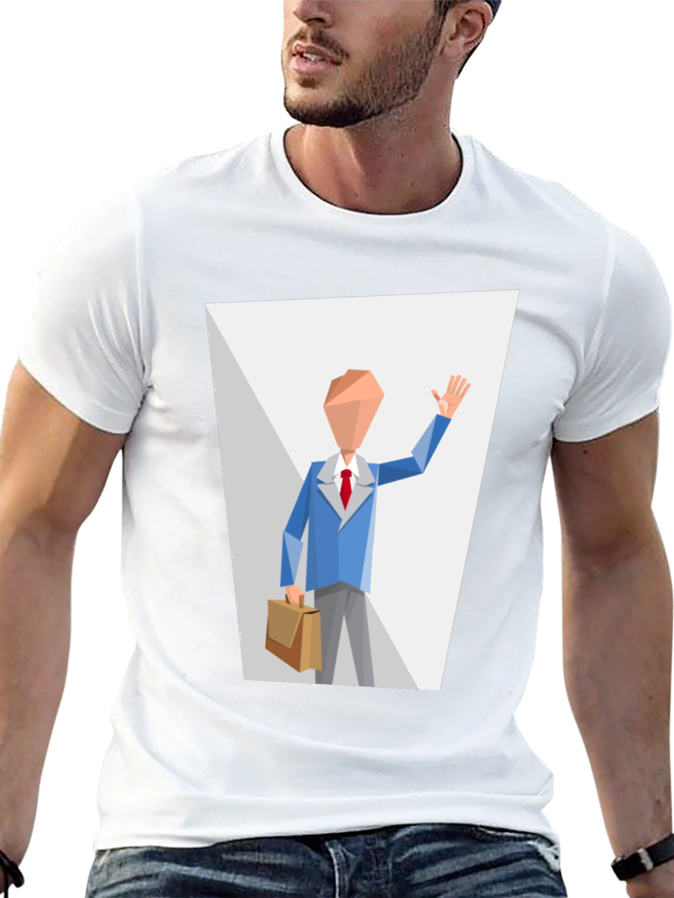 Abstract Man in Suit Graphic T-Shirt