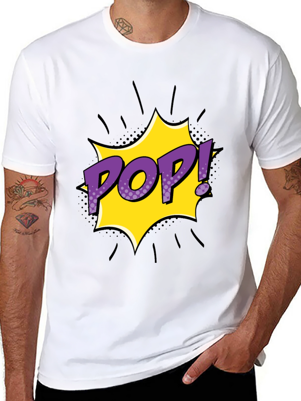 Pop Art Graphic Tee - Mens Black T-Shirt