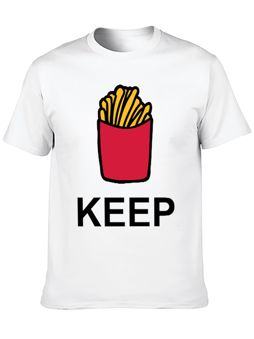 Keep Calm & Eat Fries Black T-Shirt