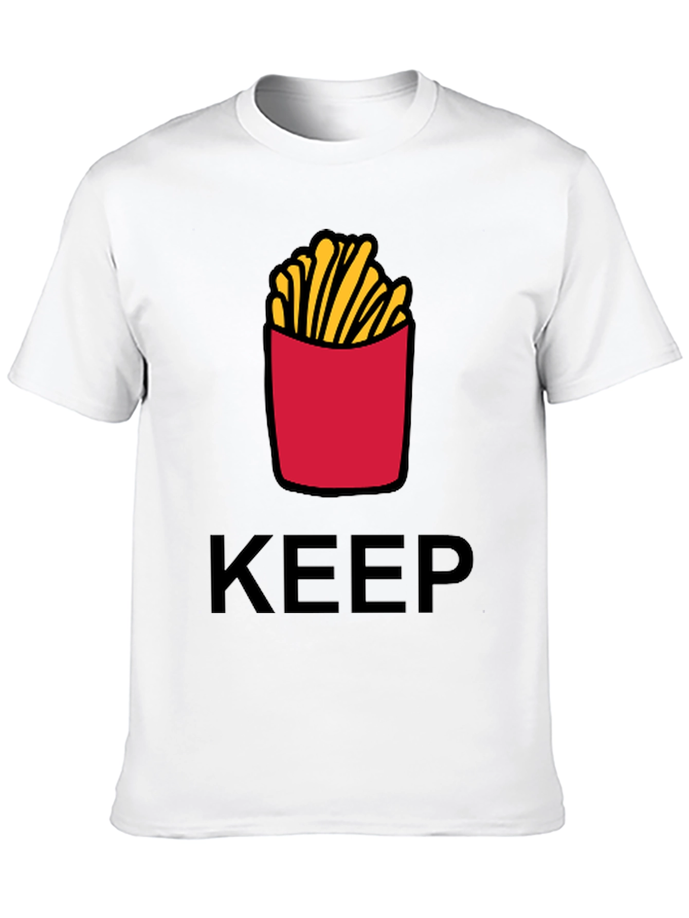 Keep Calm & Eat Fries Black T-Shirt