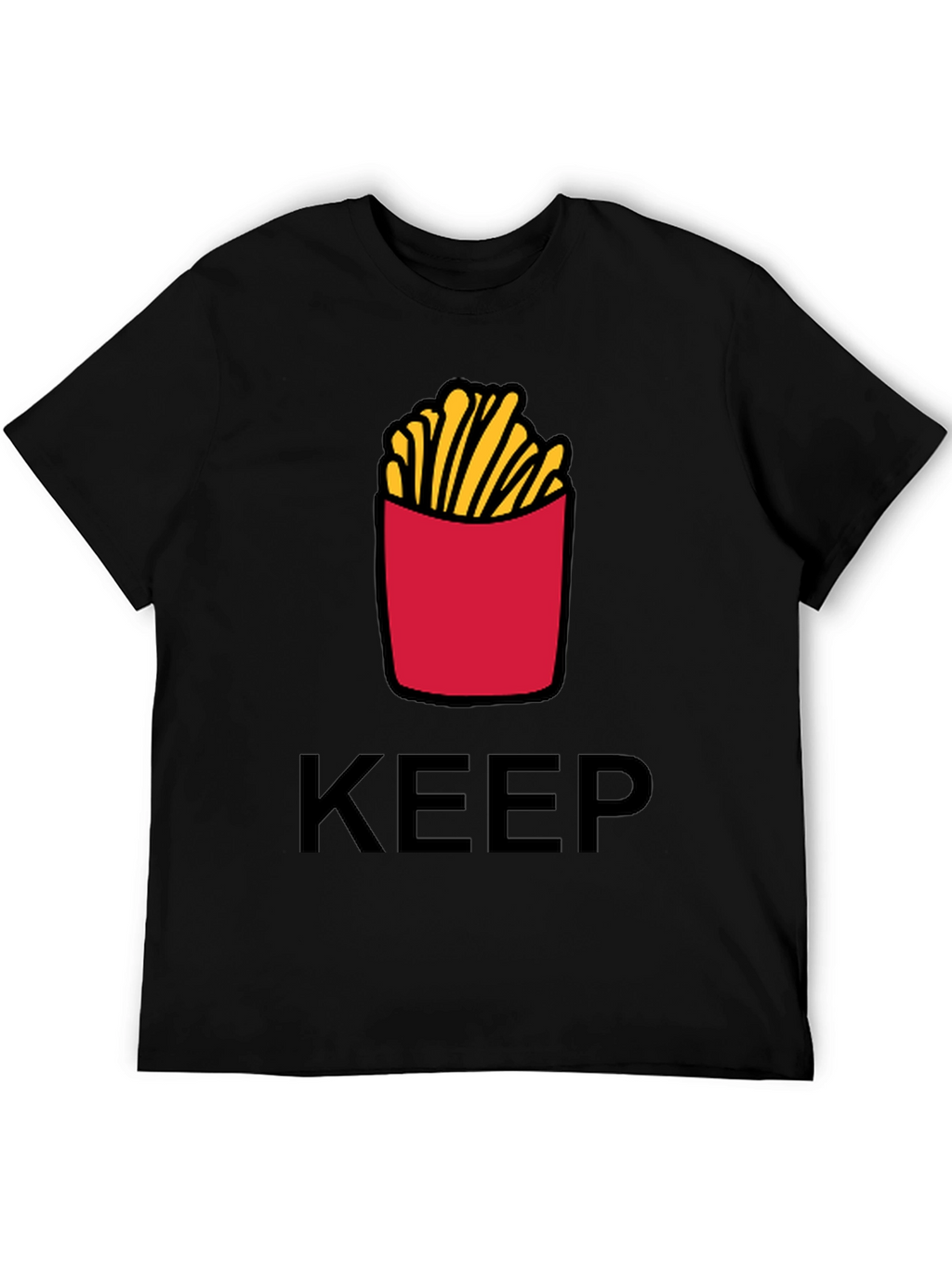 Keep Calm & Eat Fries Black T-Shirt