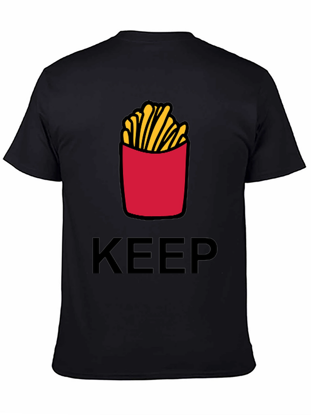 Keep Calm & Eat Fries Black T-Shirt