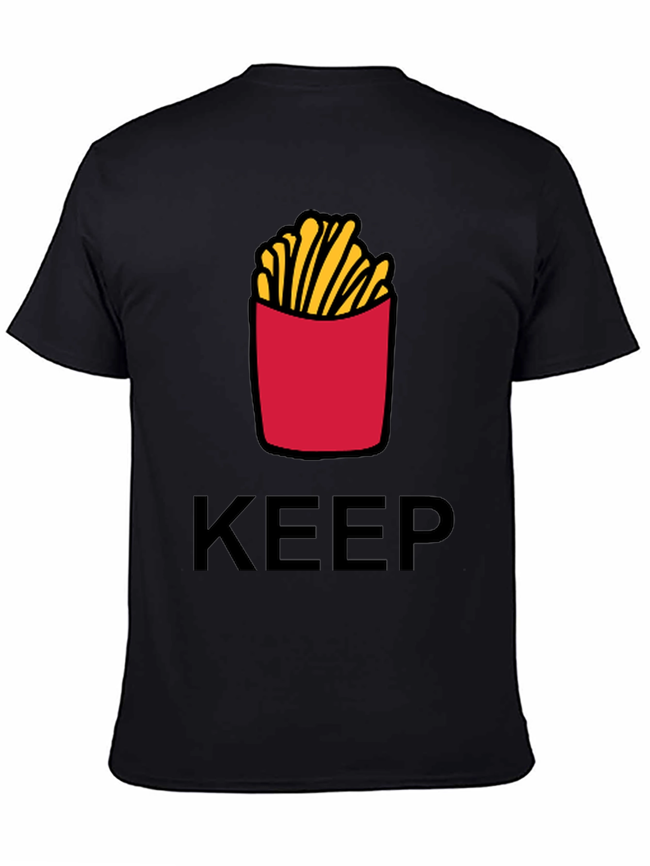 Keep Calm & Eat Fries Black T-Shirt