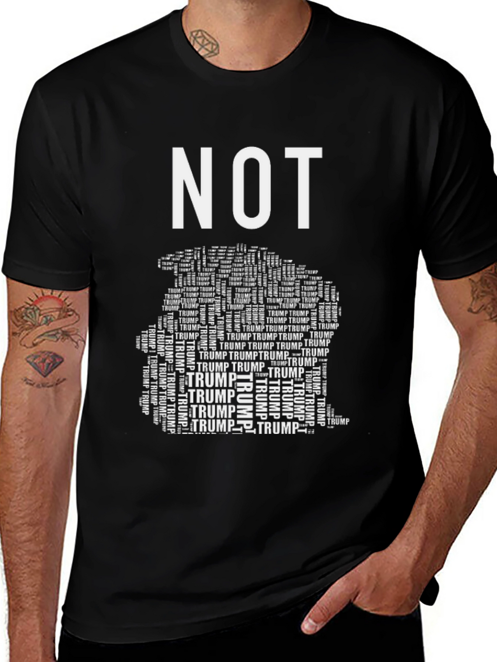 NOT TRUMP Mens Black Graphic Tee
