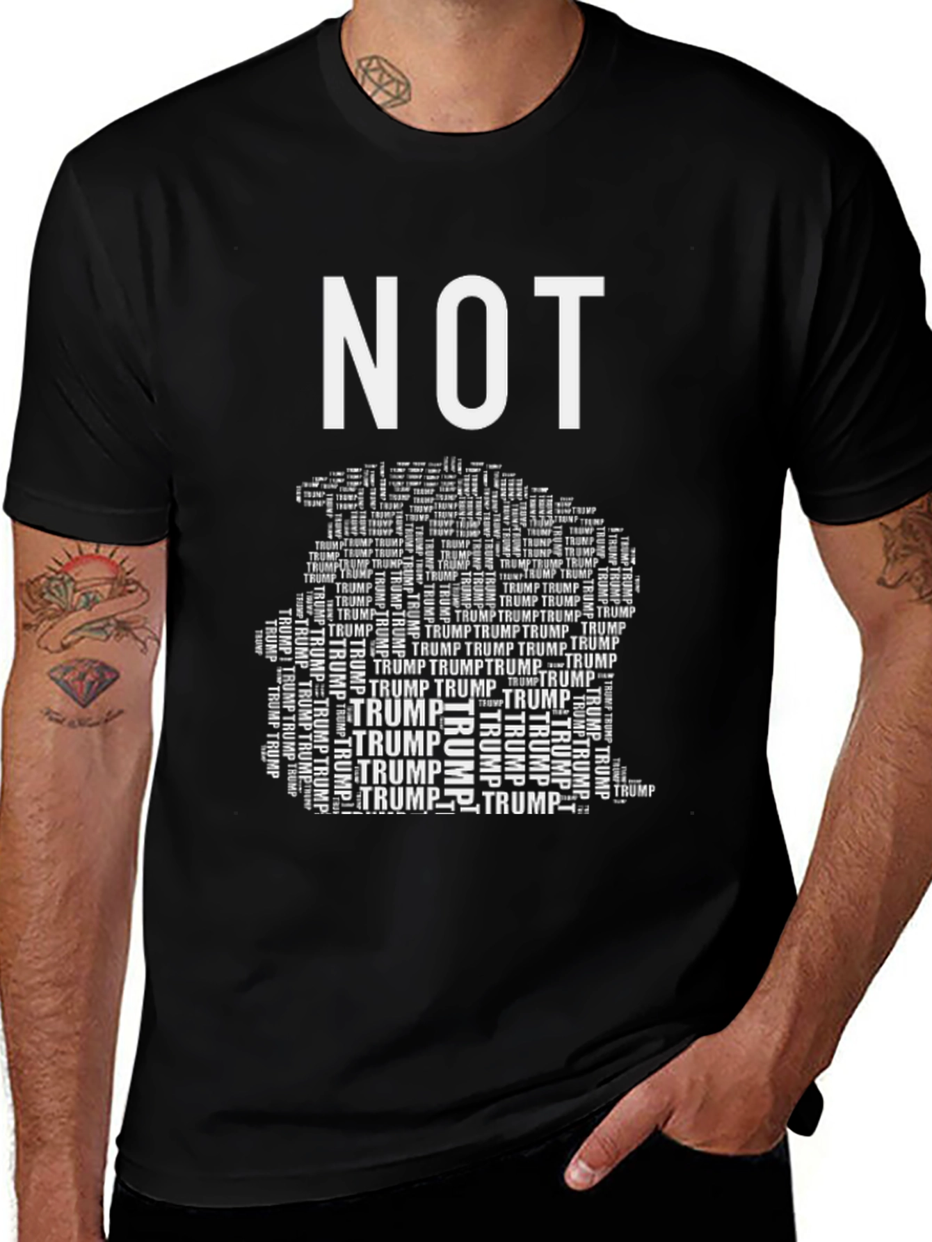 NOT TRUMP Mens Black Graphic Tee