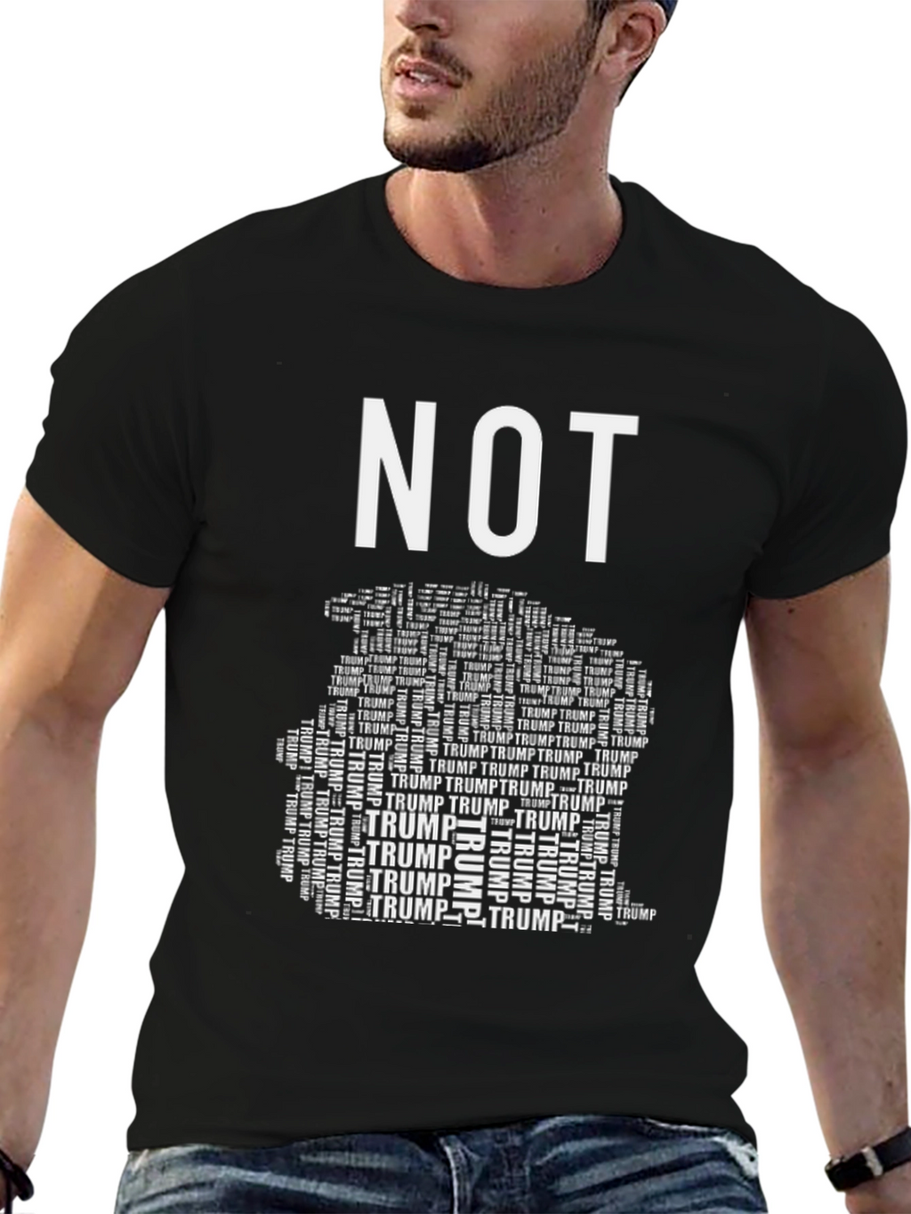 NOT TRUMP Mens Black Graphic Tee