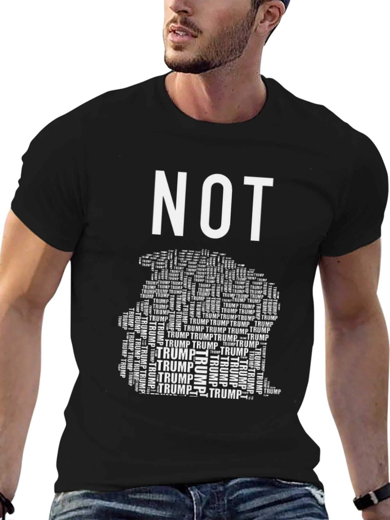 NOT TRUMP Mens Black Graphic Tee