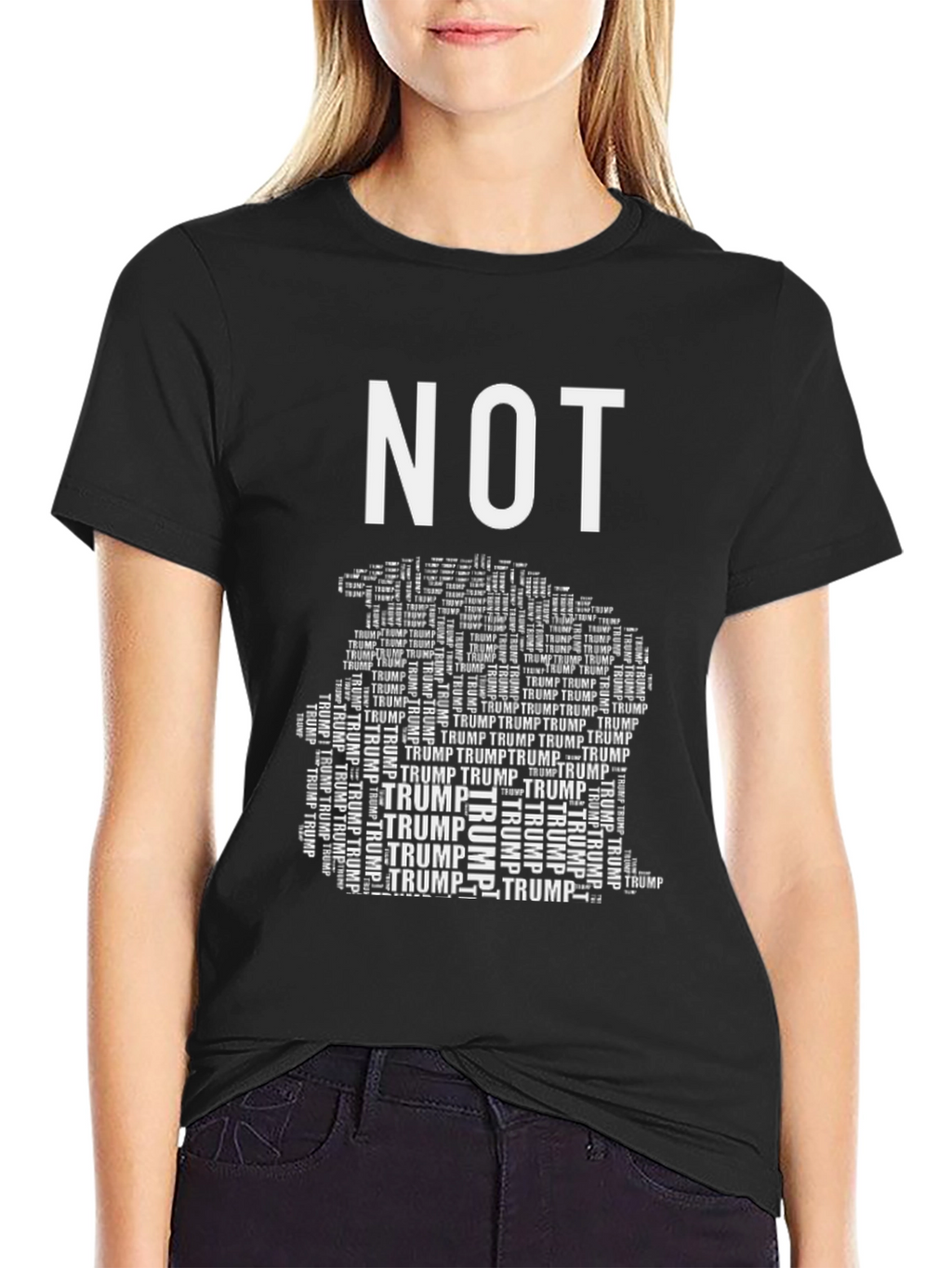 NOT TRUMP Mens Black Graphic Tee