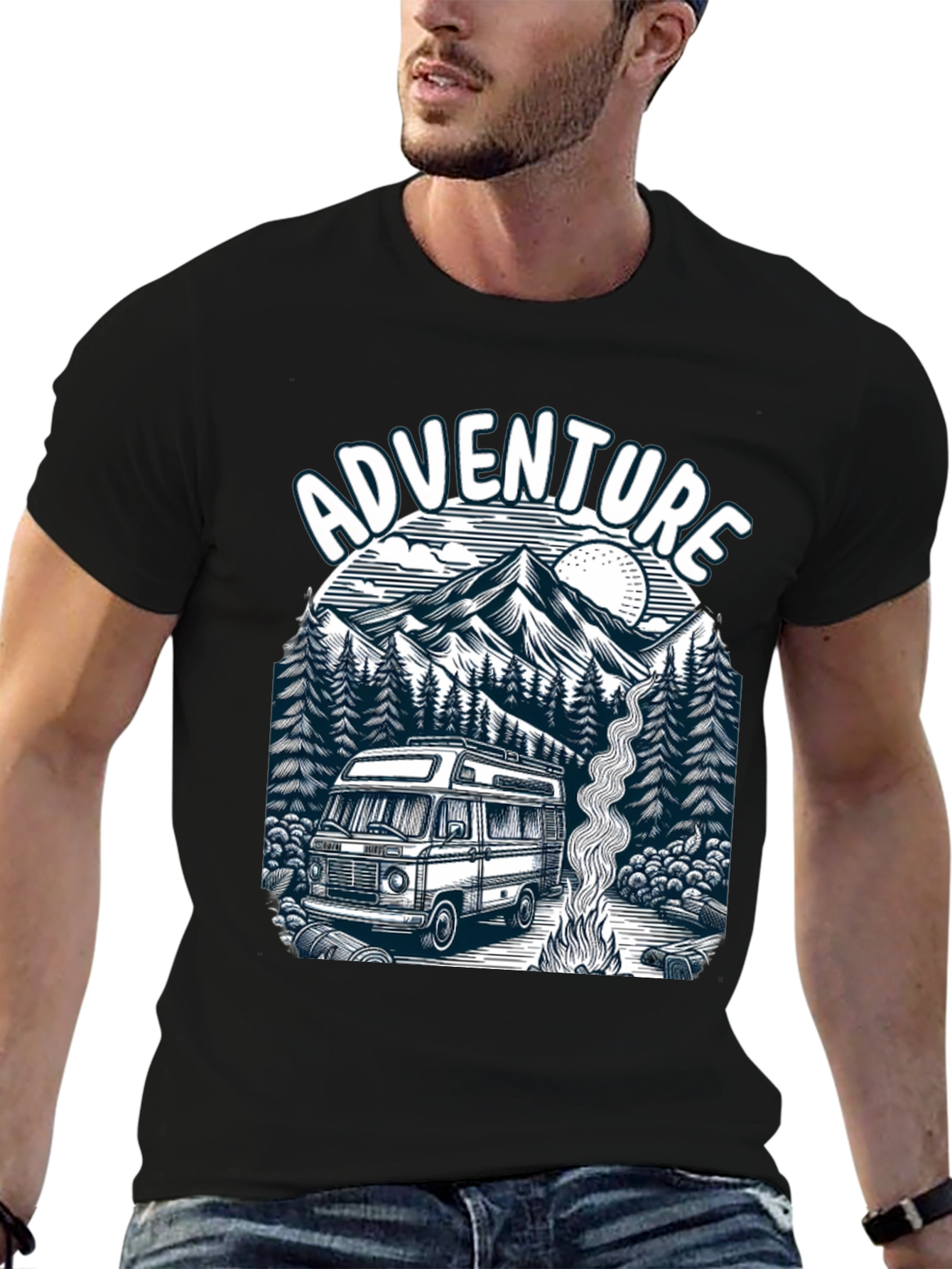 Adventure Van Life T-Shirt - Black
