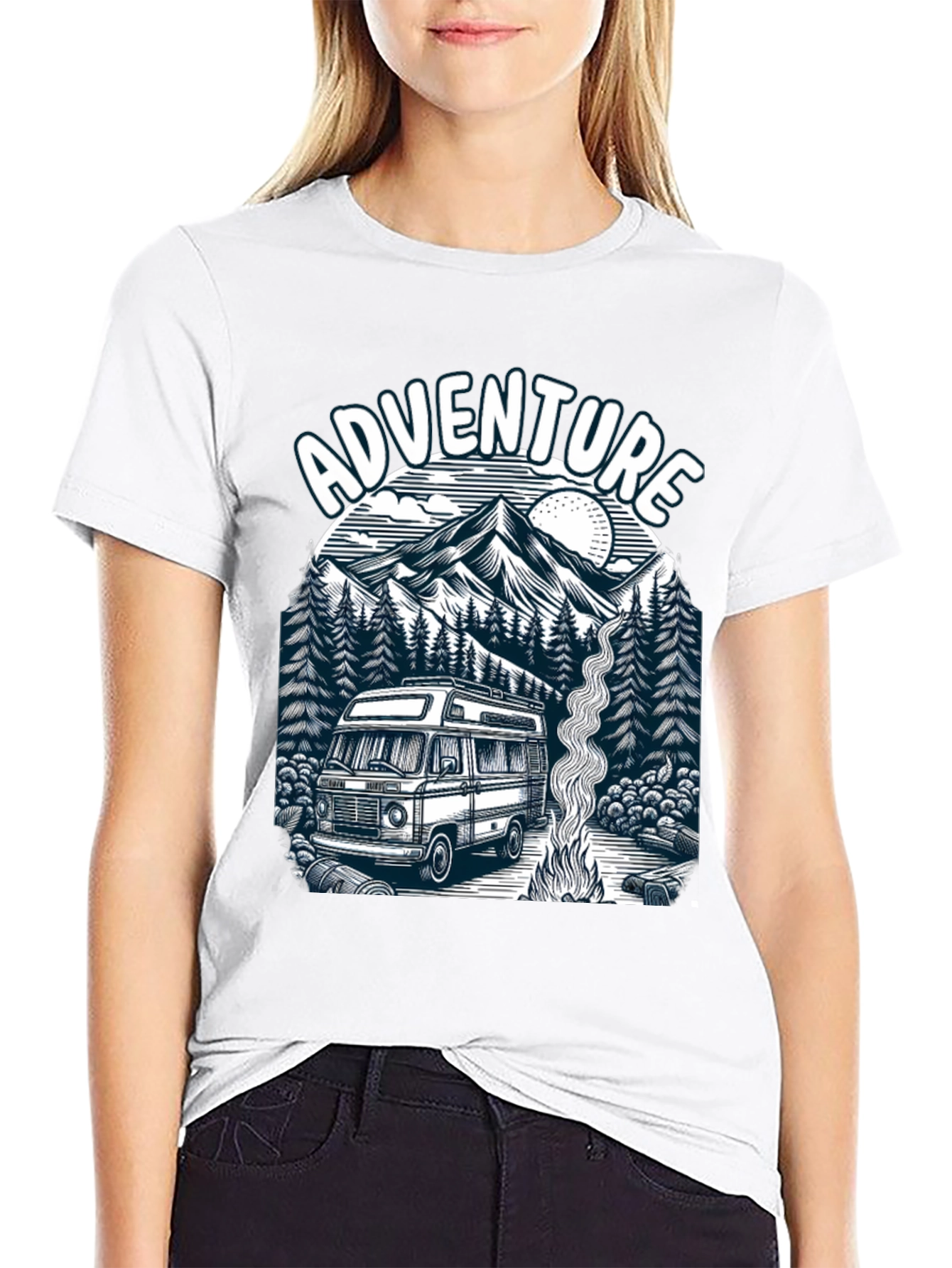 Adventure Van Life T-Shirt - Black