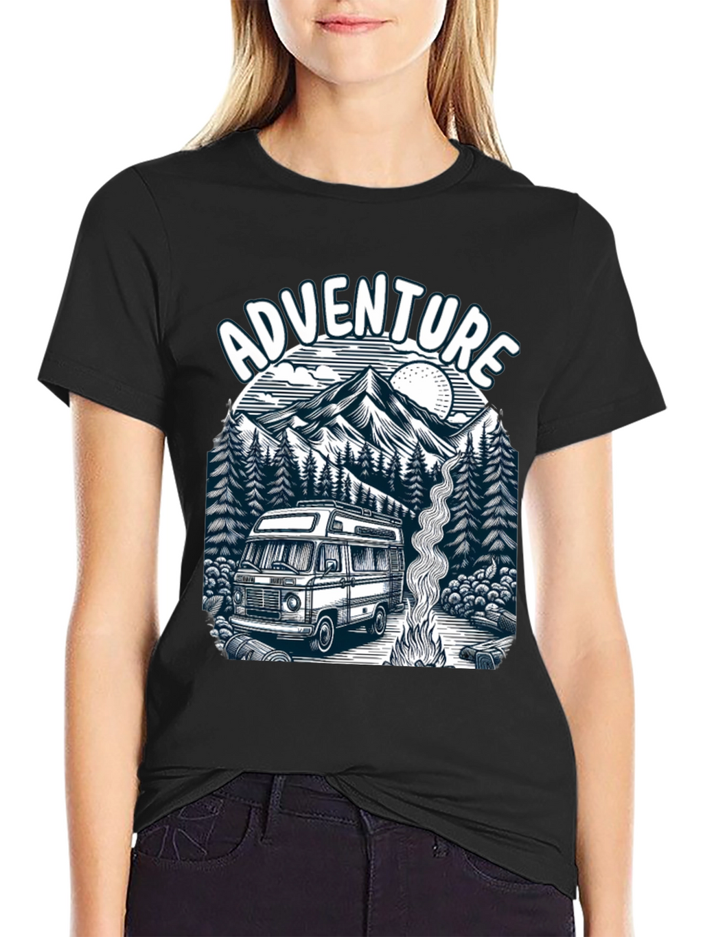 Adventure Van Life T-Shirt - Black