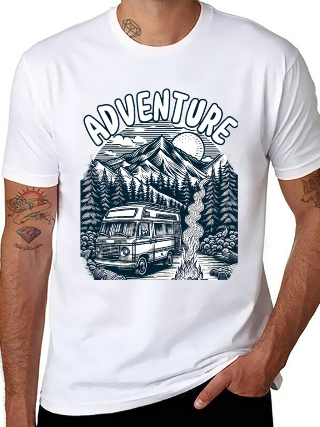 Adventure Van Life T-Shirt - Black