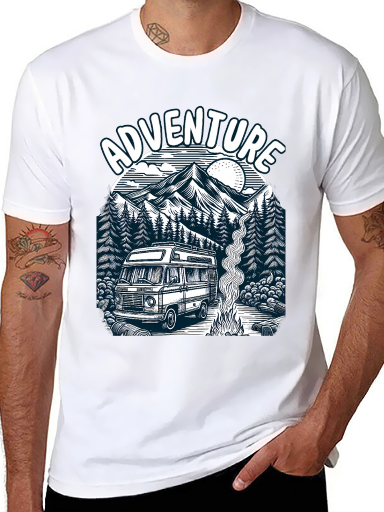 Adventure Van Life T-Shirt - Black