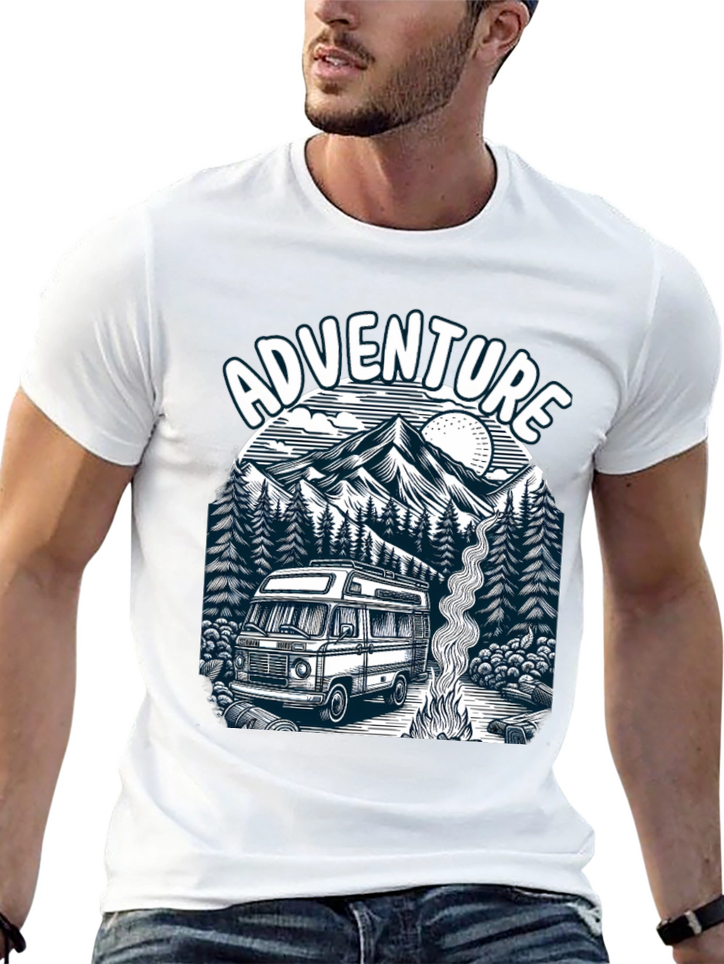 Adventure Van Life T-Shirt - Black