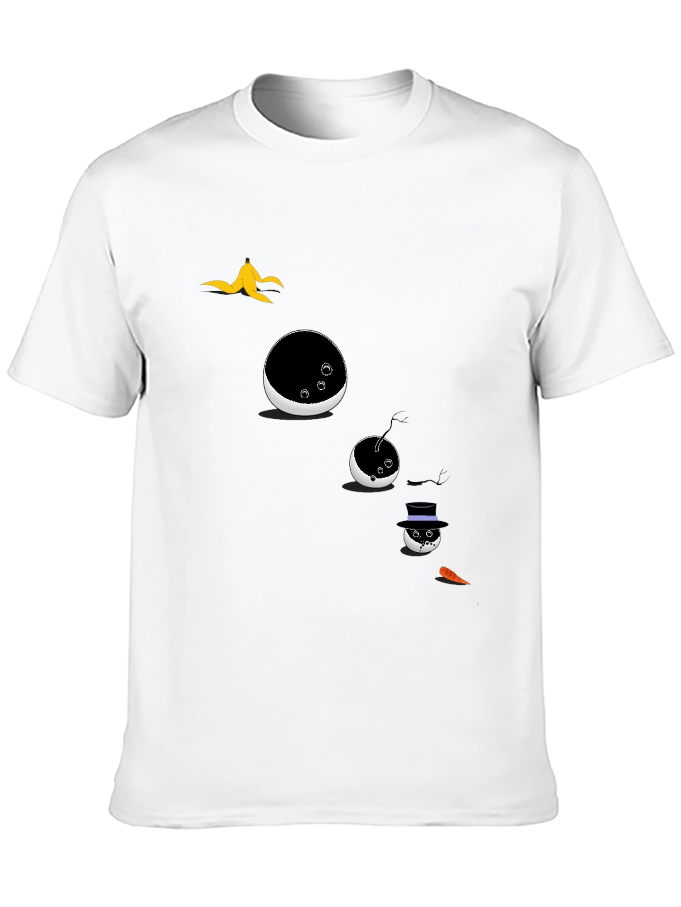 Mens Novelty Snowman T-Shirt - Black