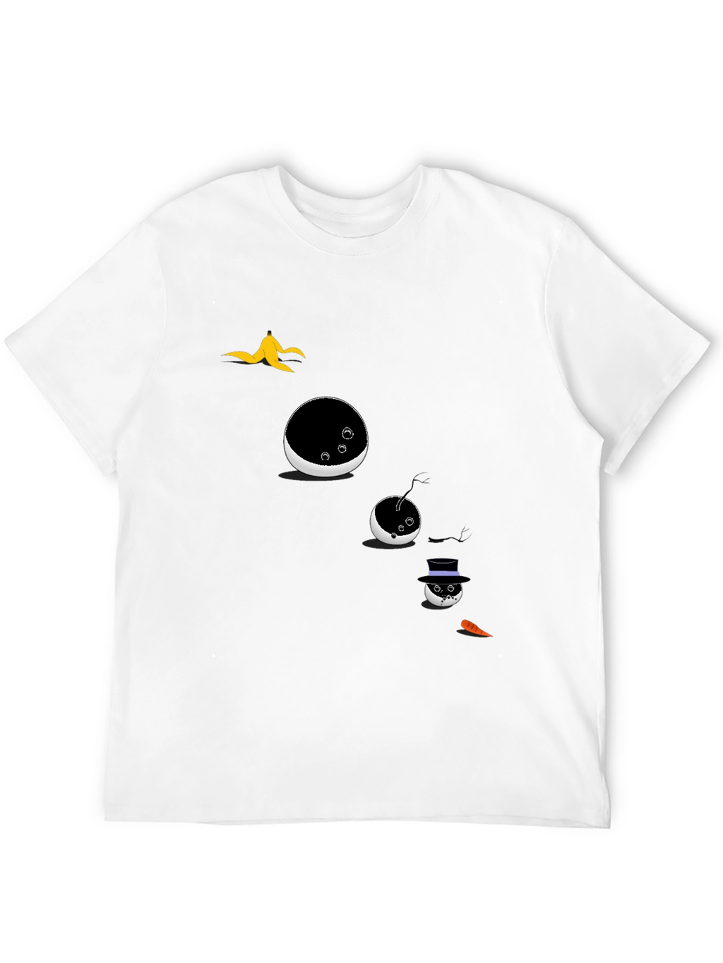 Mens Novelty Snowman T-Shirt - Black