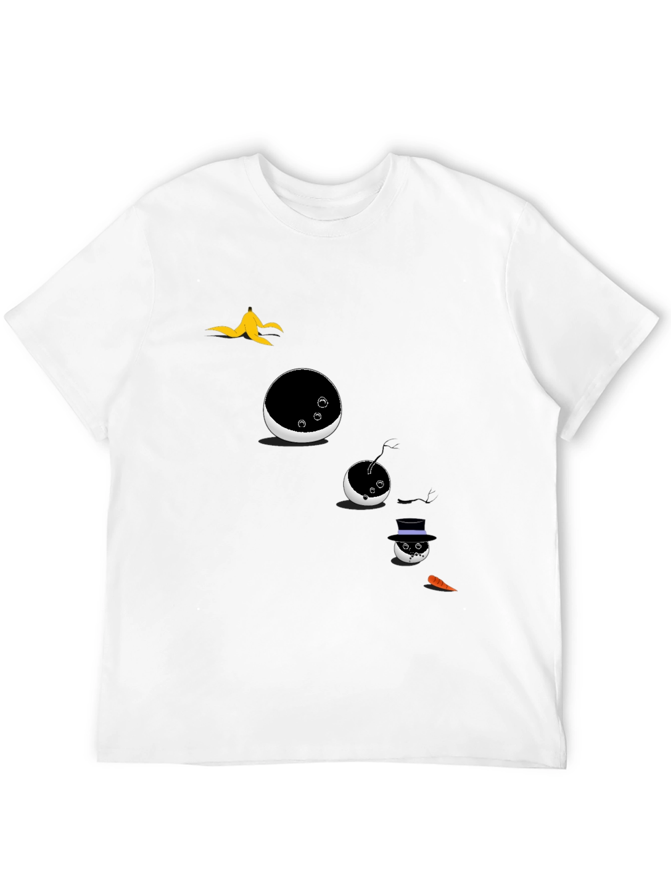 Mens Novelty Snowman T-Shirt - Black