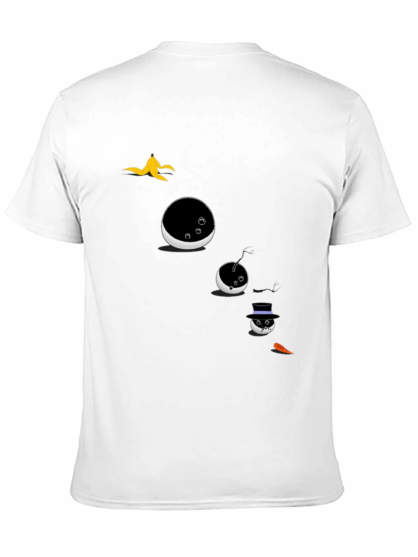 Mens Novelty Snowman T-Shirt - Black
