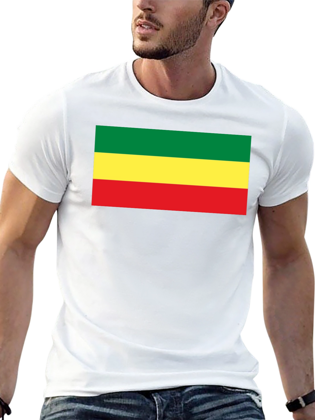 Rasta Flag T-Shirt - Black Cotton Tee