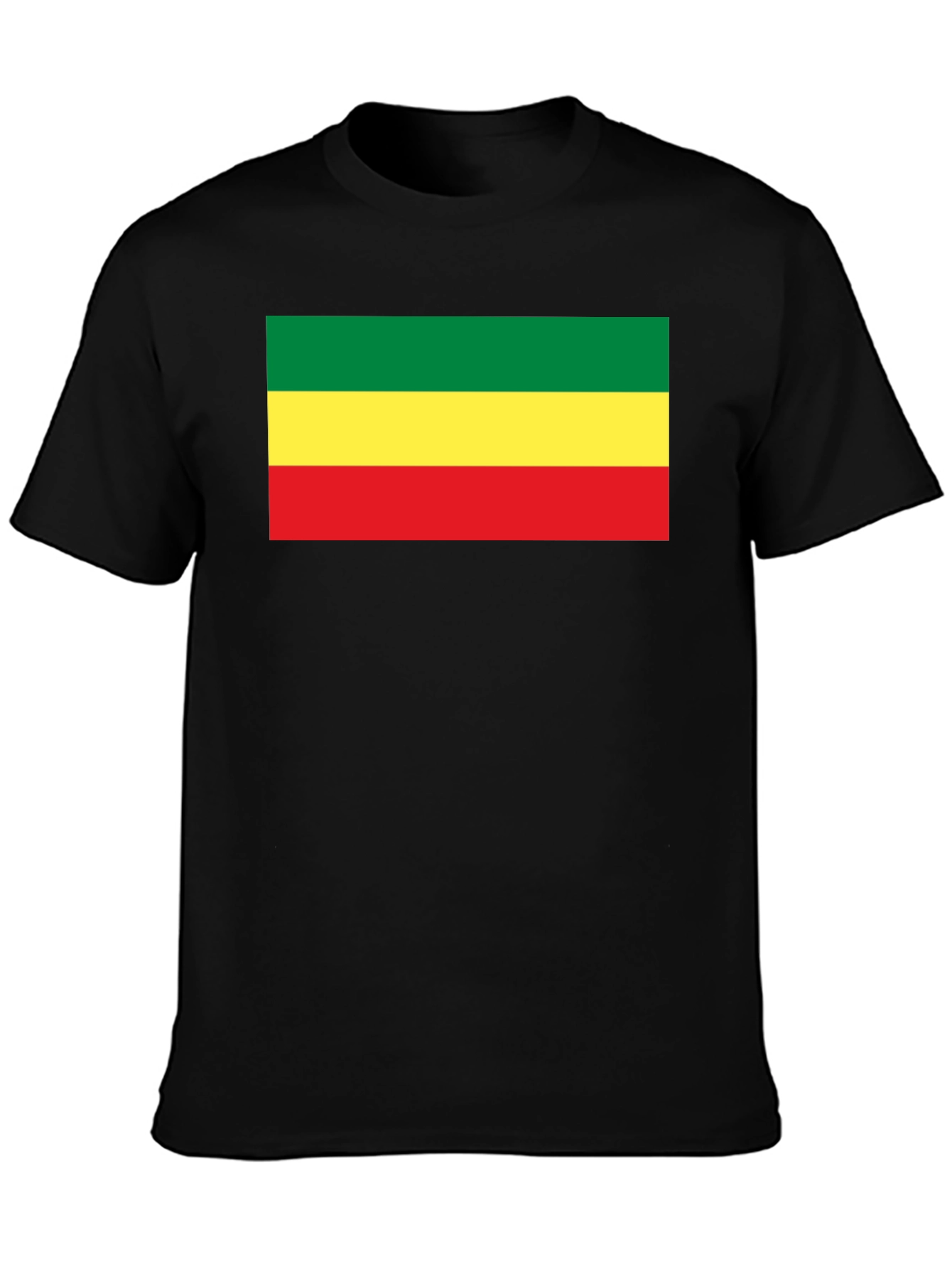 Rasta Flag T-Shirt - Black Cotton Tee