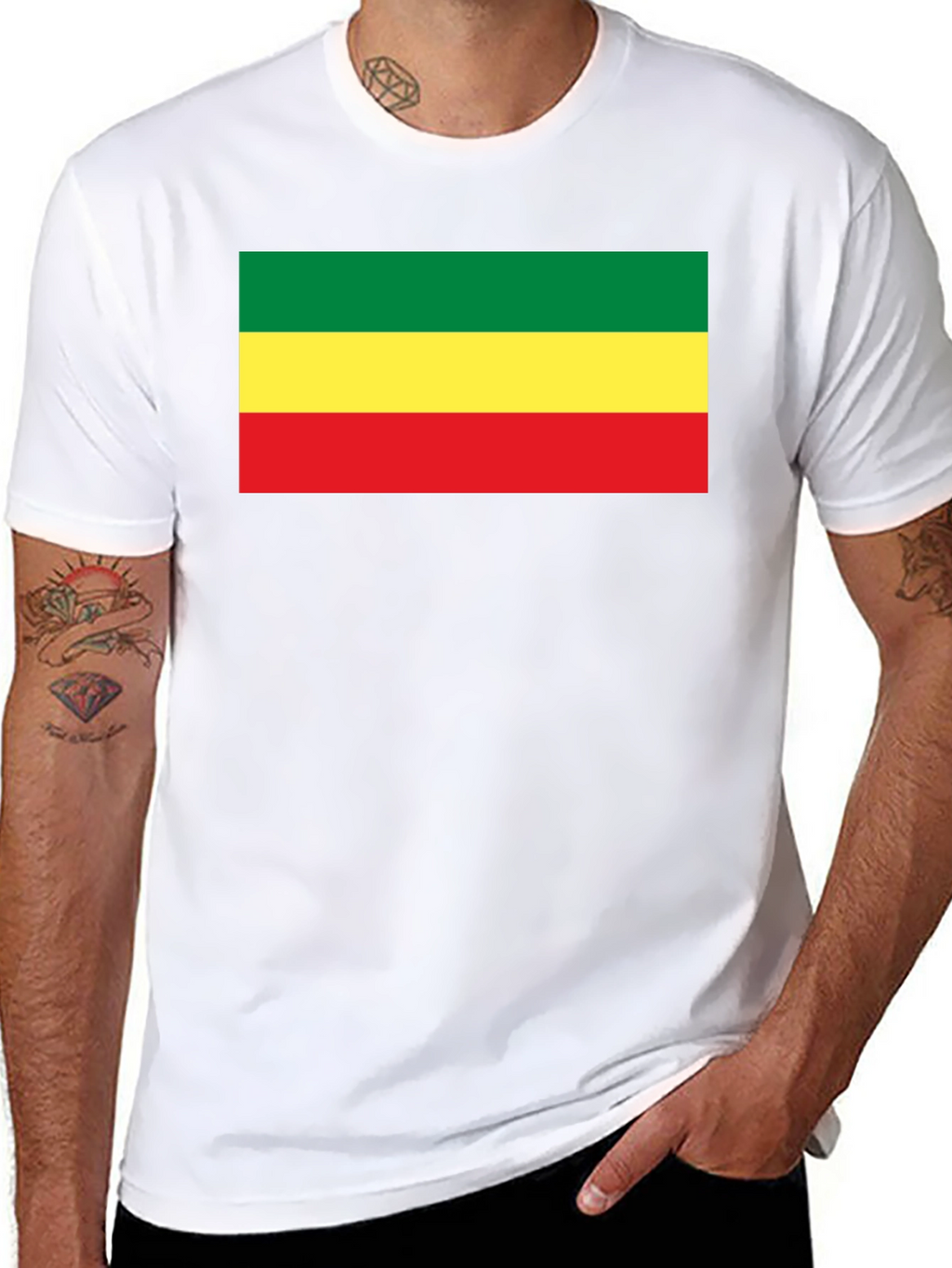 Rasta Flag T-Shirt - Black Cotton Tee