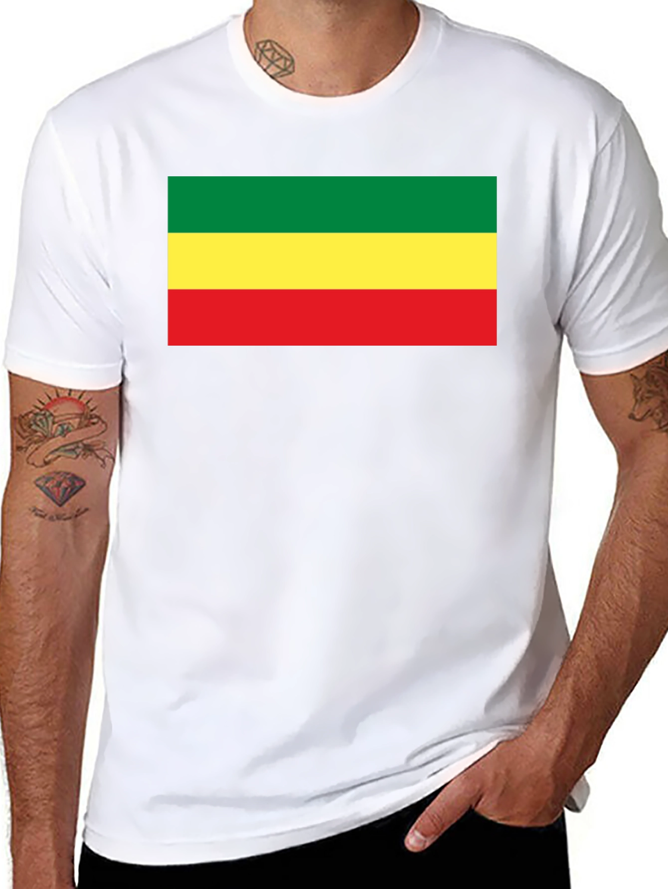Rasta Flag T-Shirt - Black Cotton Tee