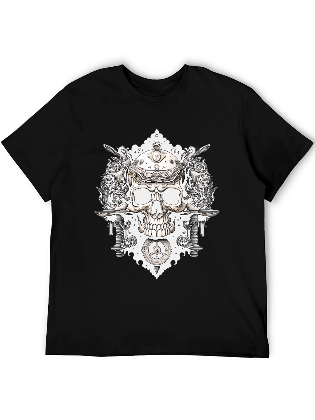 Skull & Gears Graphic Tee - Mens Black T-Shirt