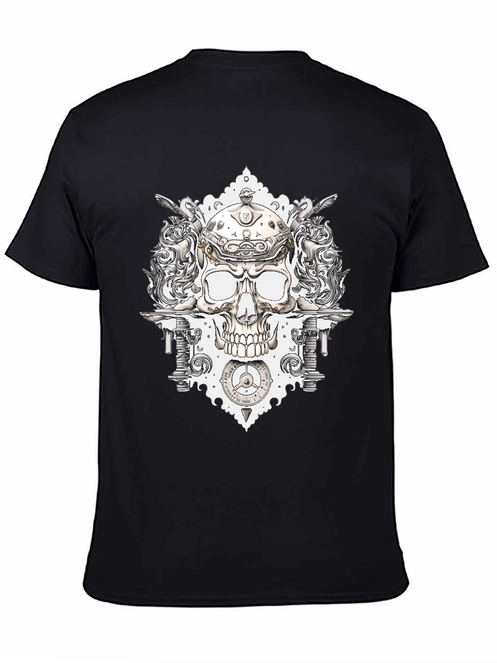 Skull & Gears Graphic Tee - Mens Black T-Shirt