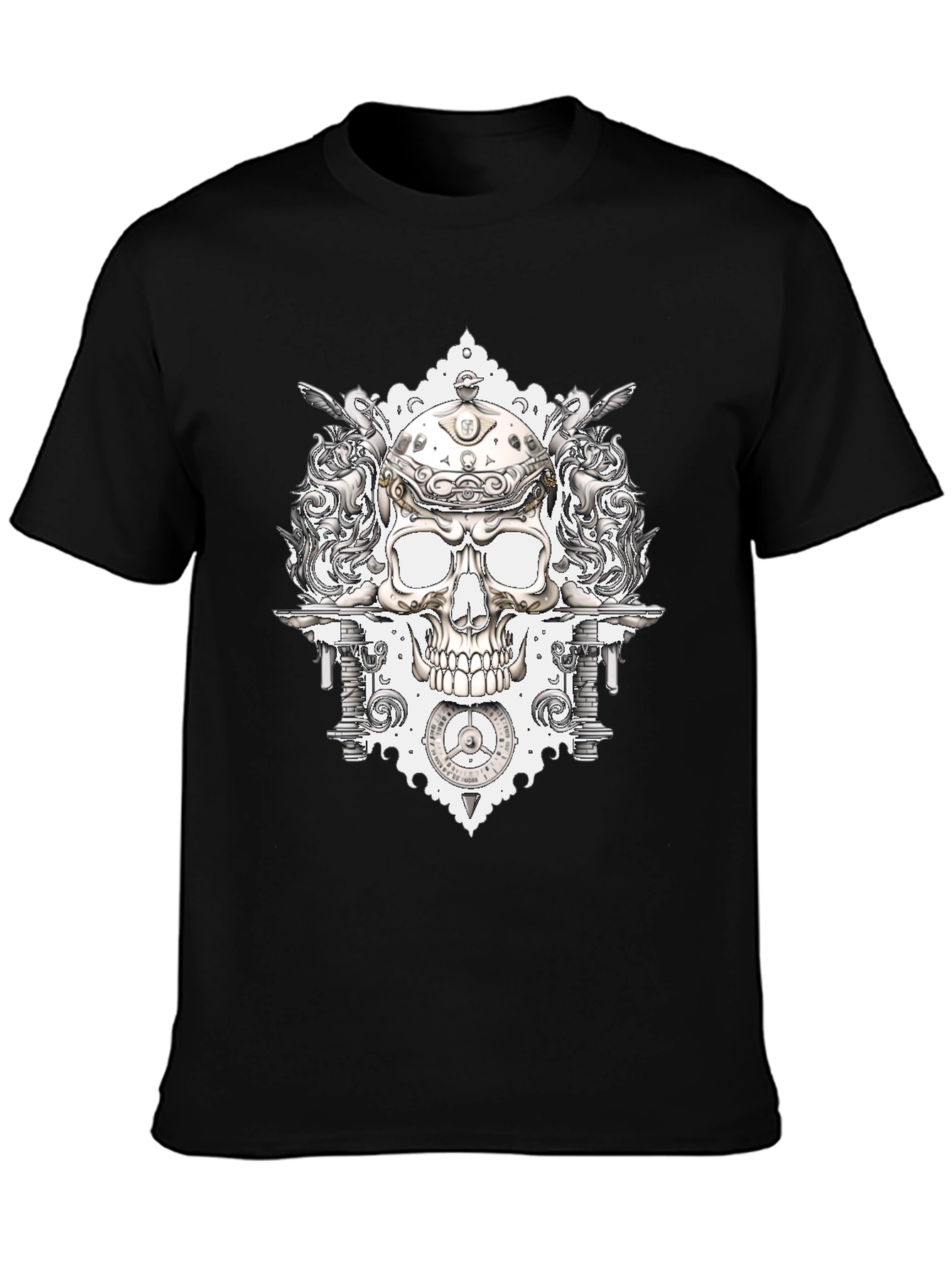 Skull & Gears Graphic Tee - Mens Black T-Shirt