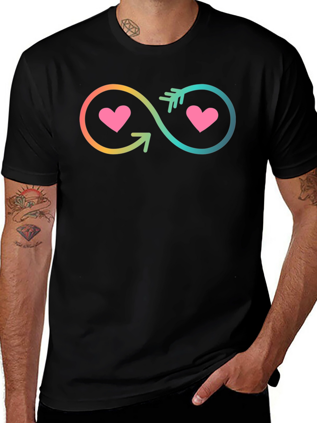 Infinity Heart Arrow Graphic T-Shirt