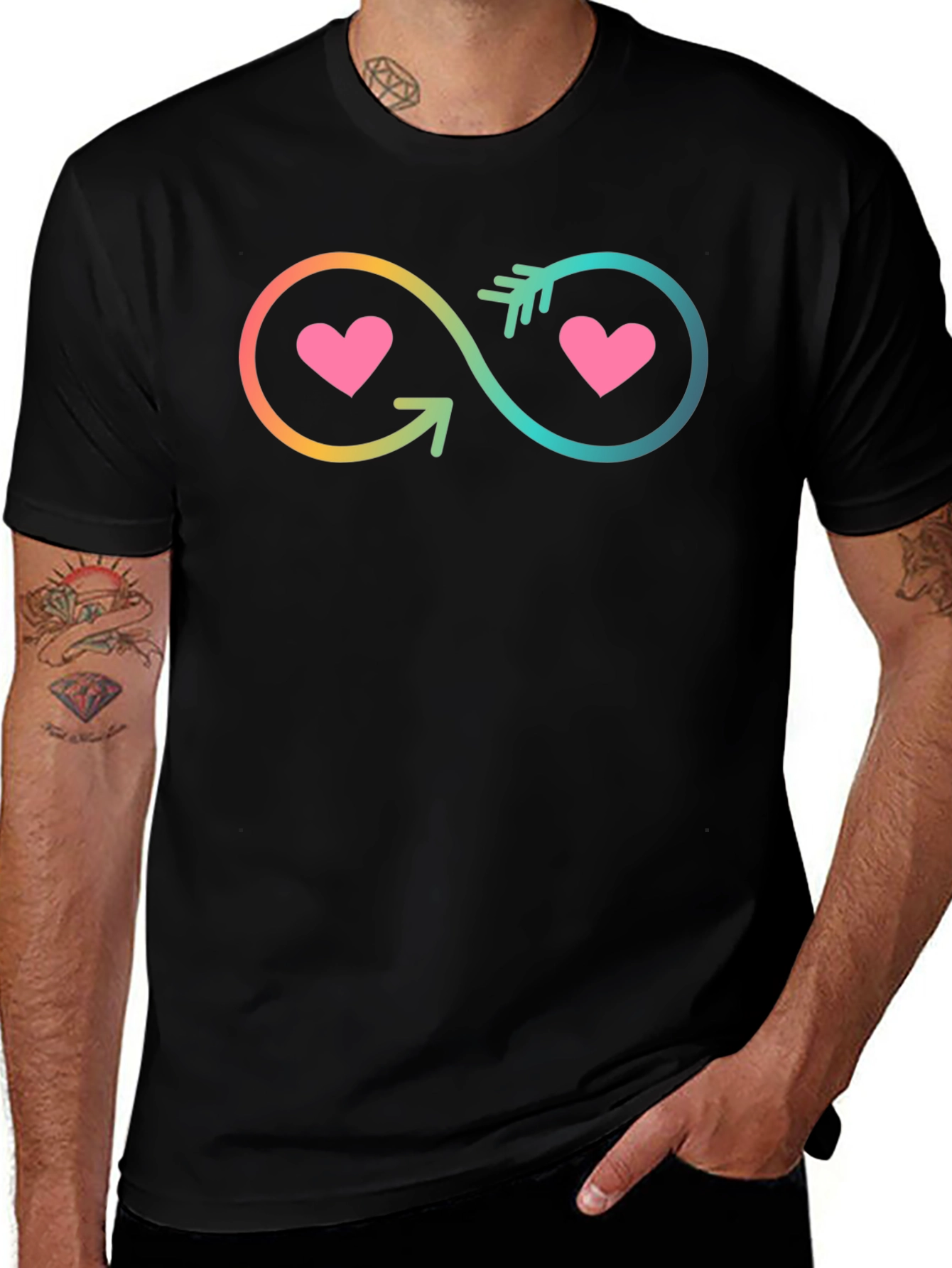 Infinity Heart Arrow Graphic T-Shirt