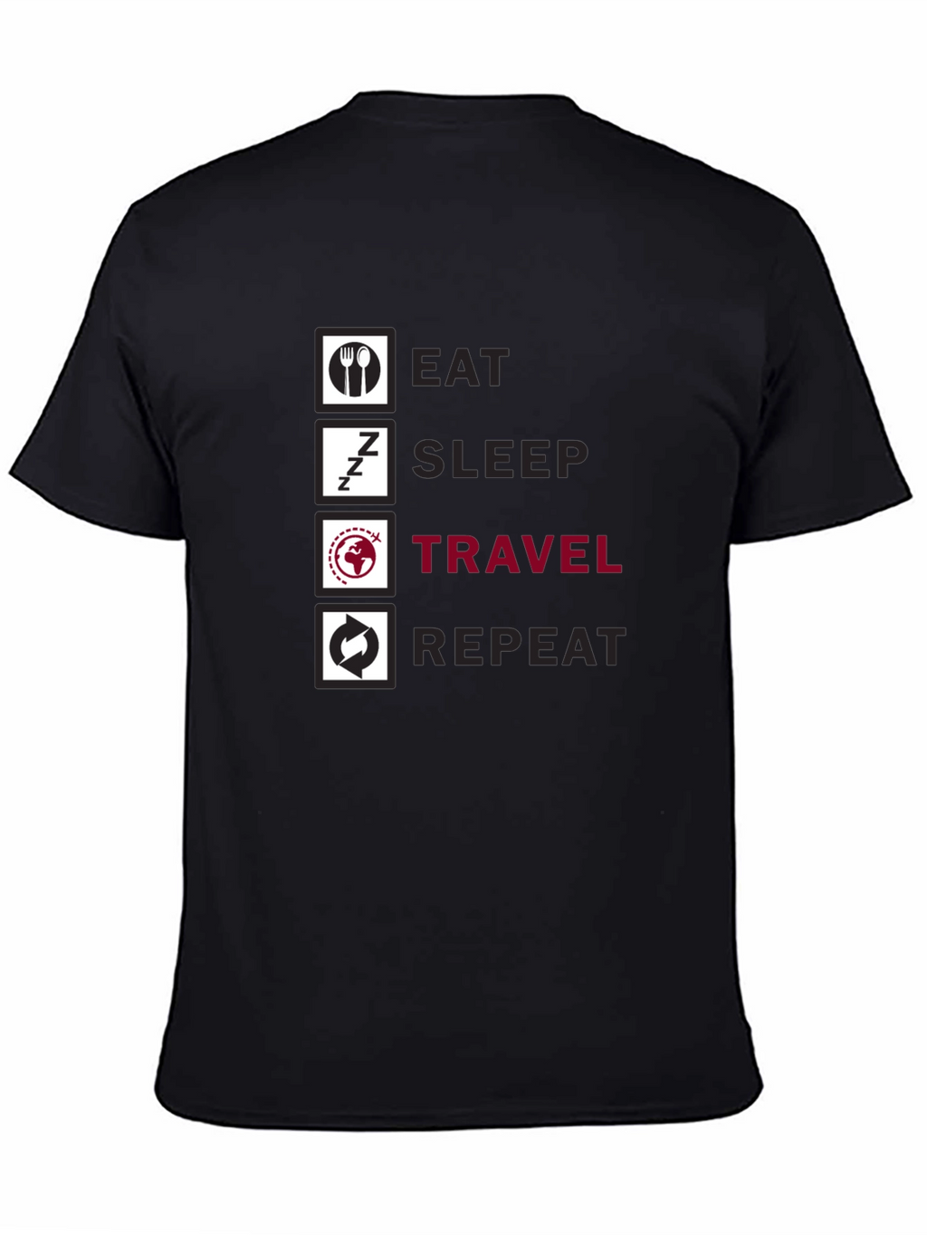 Eat Sleep Travel Repeat Graphic Tee