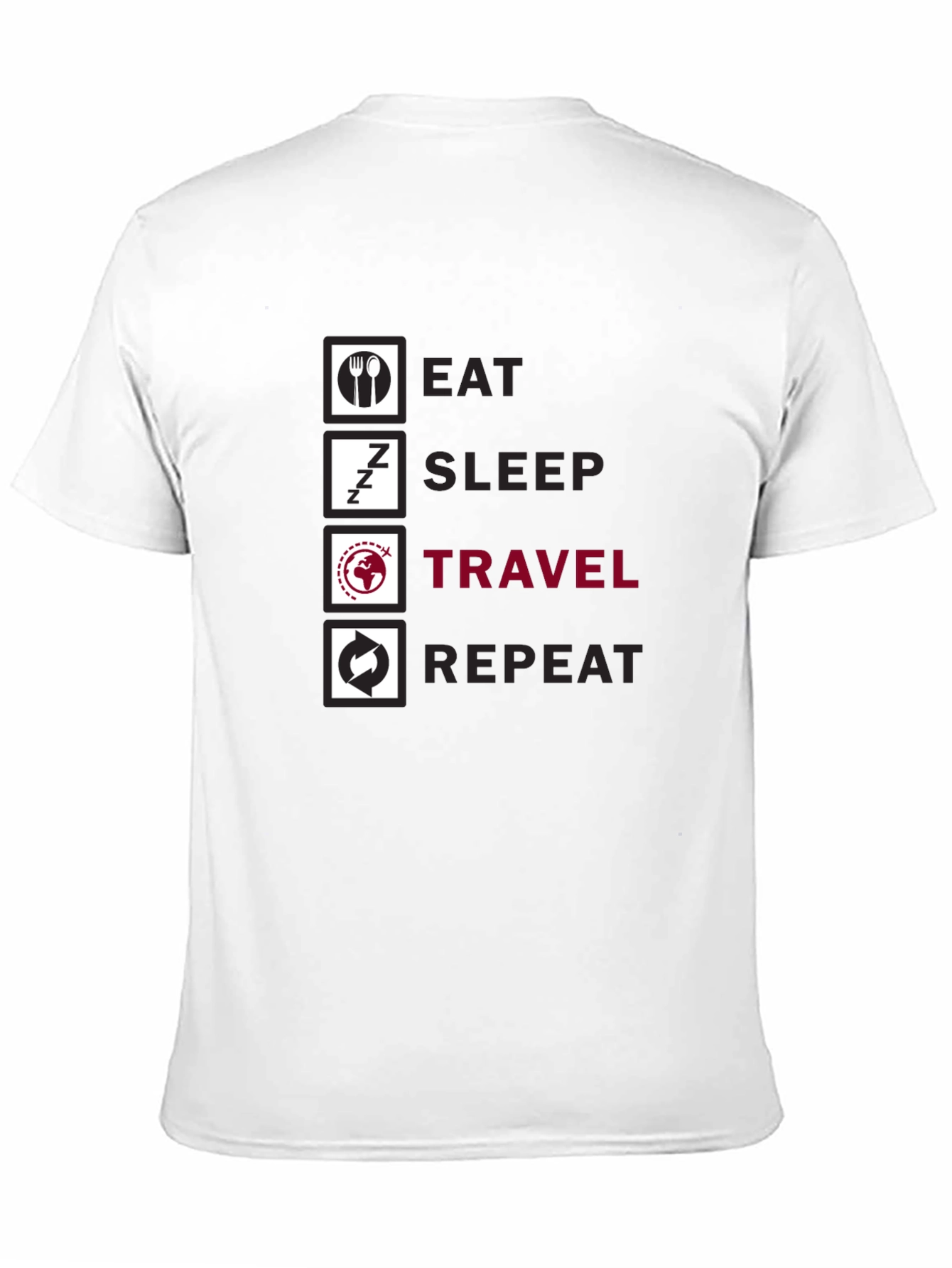 Eat Sleep Travel Repeat Graphic Tee