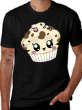 Cute Cupcake Graphic T-Shirt - Black