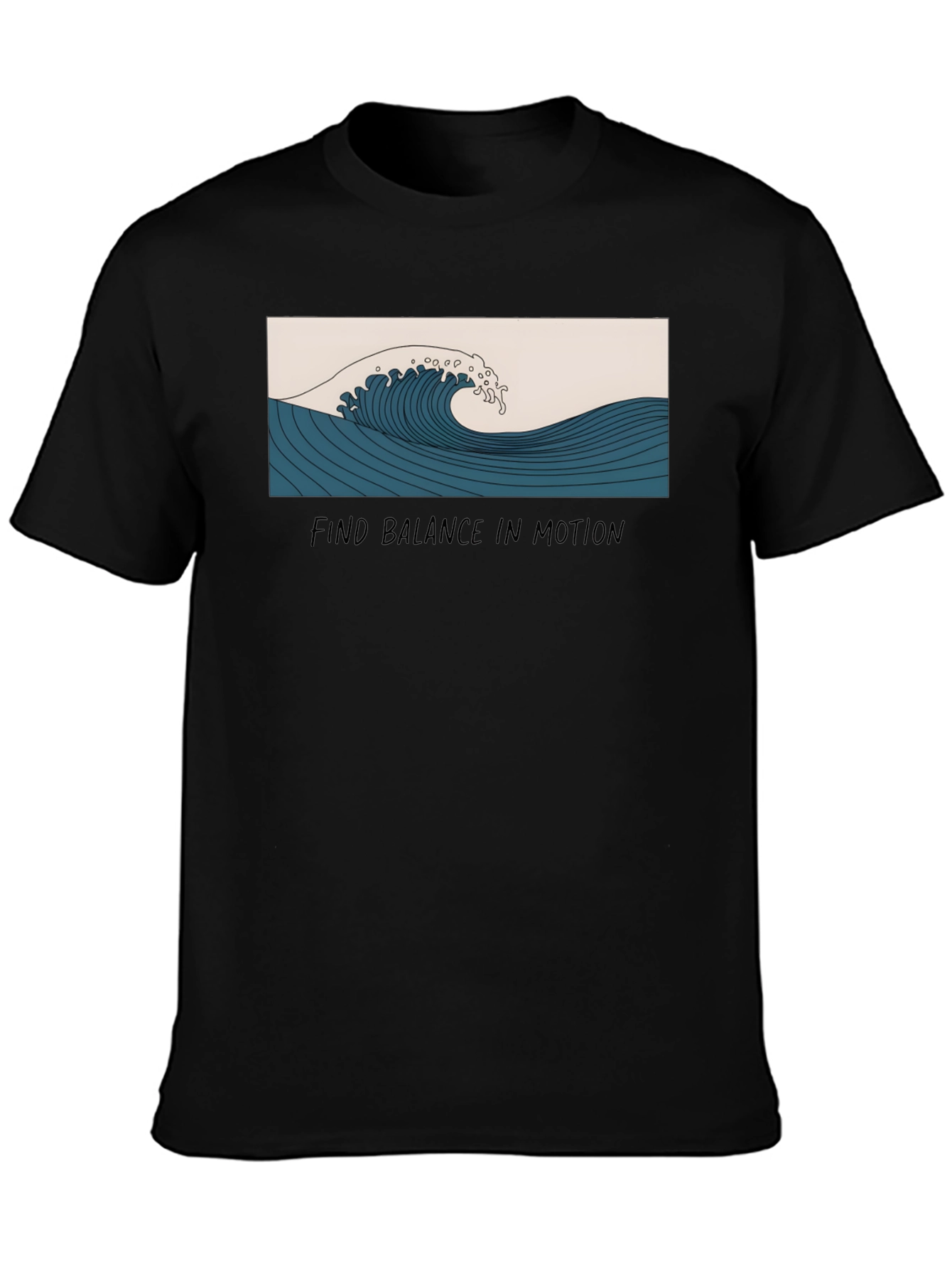 Wave Graphic T-Shirt - Find Balance in Motion