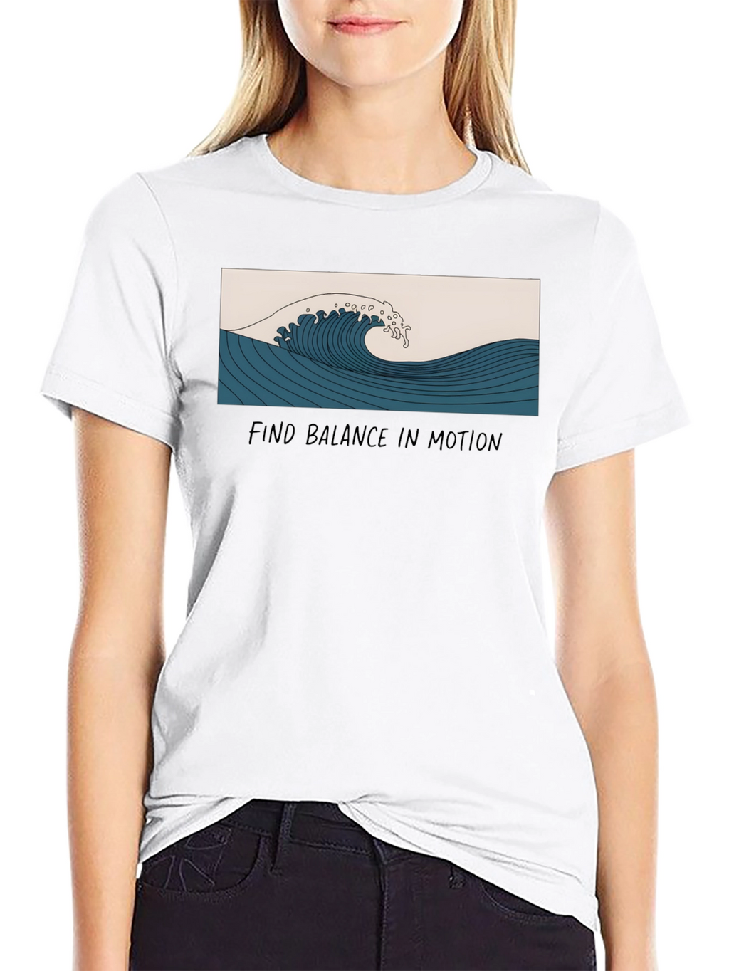 Wave Graphic T-Shirt - Find Balance in Motion