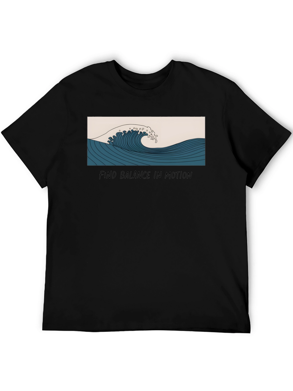 Wave Graphic T-Shirt - Find Balance in Motion