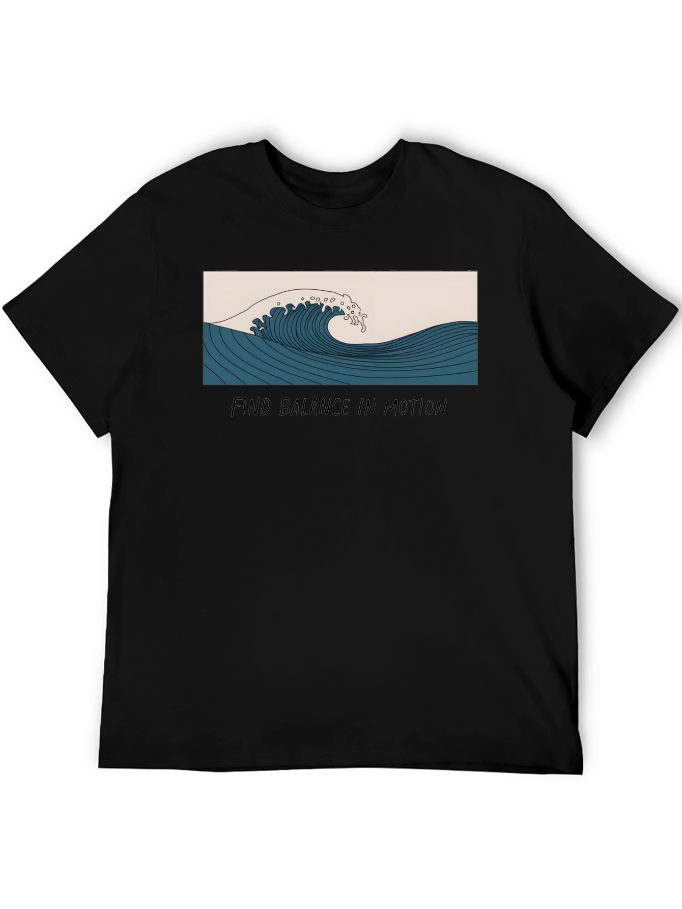 Wave Graphic T-Shirt - Find Balance in Motion