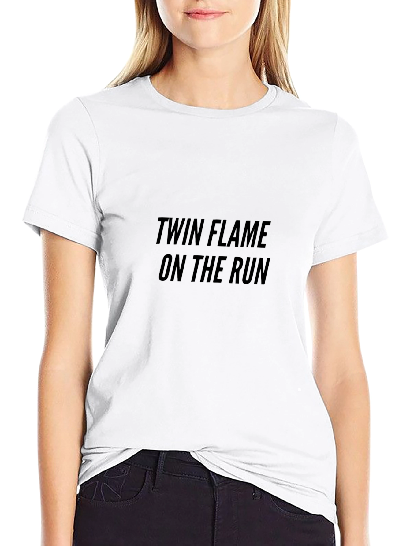 Twin Flame On The Run Black T-Shirt